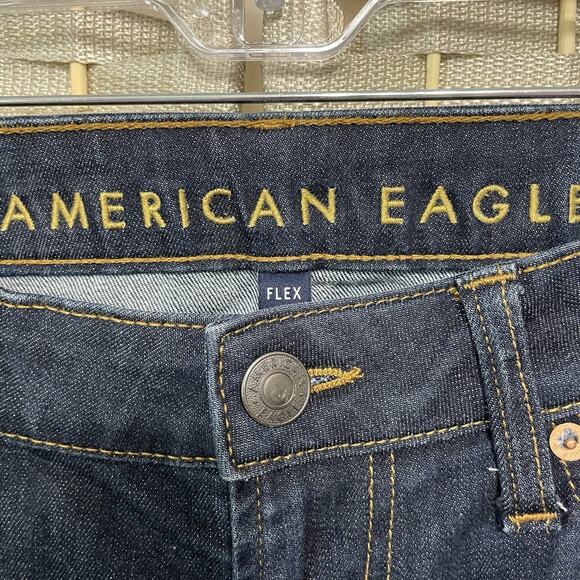 American Eagle SLIM Jeans Men’s Size 29x34 Blue Dark Wash Flex Stretch Denim - Picture 7 of 11